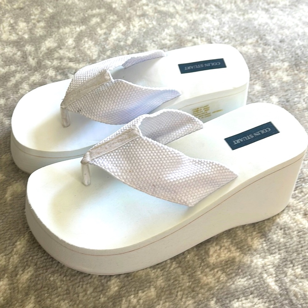Colin Stuart White Platform Sandals